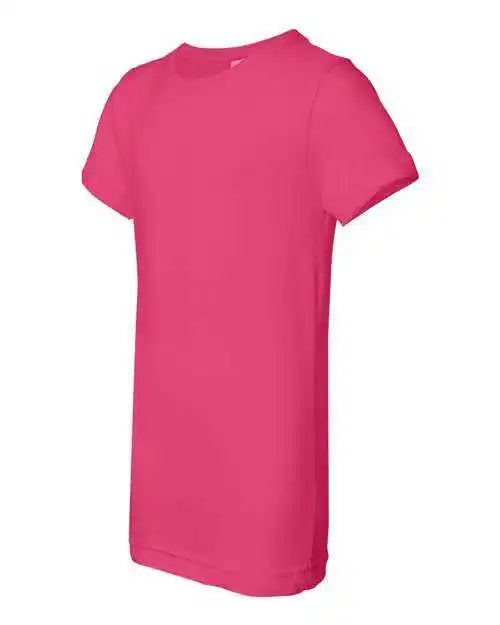 Lat 2616 Girls’ Fine Jersey Tee - Hot Pink