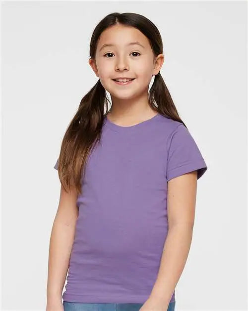 Lat 2616 Girls’ Fine Jersey Tee - Lavender