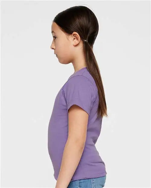 Lat 2616 Girls’ Fine Jersey Tee - Lavender