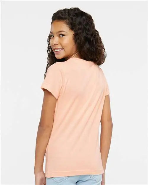 Lat 2616 Girls’ Fine Jersey Tee - Peachy