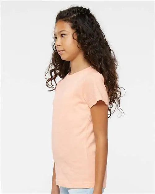 Lat 2616 Girls’ Fine Jersey Tee - Peachy