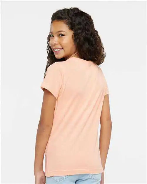 Lat 2616 Girls’ Fine Jersey Tee - Peachy