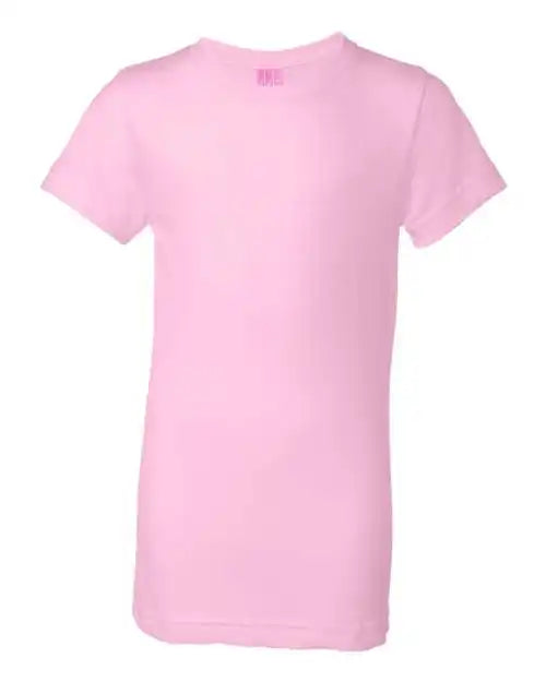 Lat 2616 Girls’ Fine Jersey Tee - Pink
