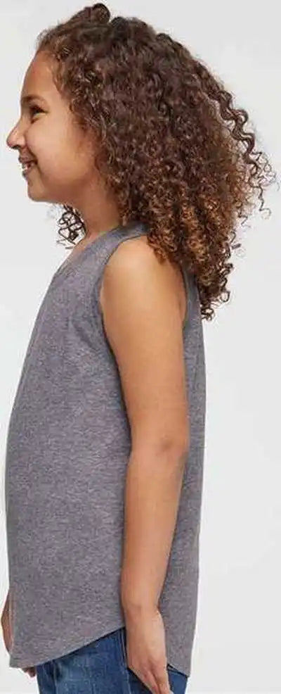Lat 2692 Girls’ Relaxed Fine Jersey Tank Granite Heather
