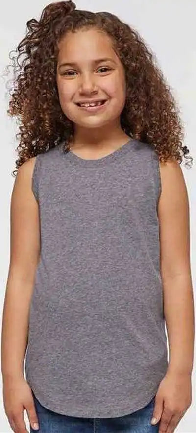Lat 2692 Girls’ Relaxed Fine Jersey Tank Granite Heather