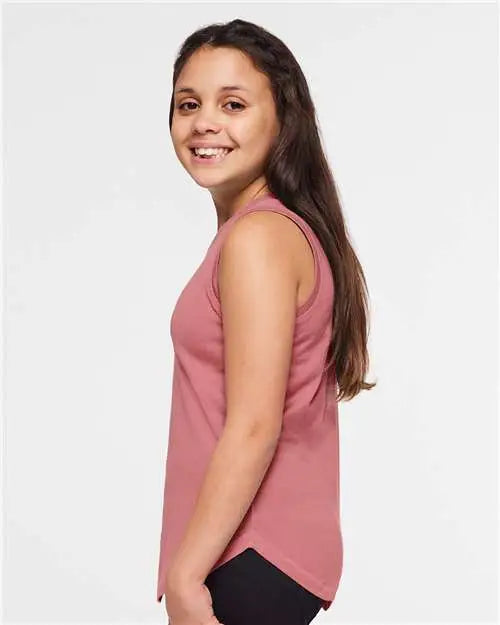 Lat 2692 Girls’ Relaxed Fine Jersey Tank - Mauvelous