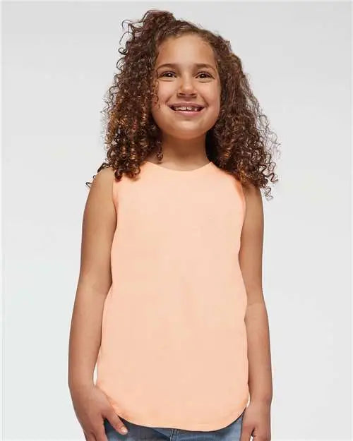 Lat 2692 Girls’ Relaxed Fine Jersey Tank - Peachy
