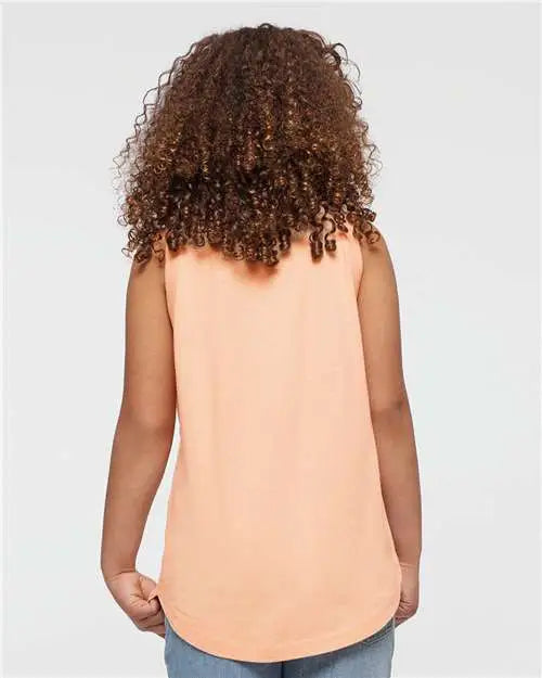 Lat 2692 Girls’ Relaxed Fine Jersey Tank - Peachy