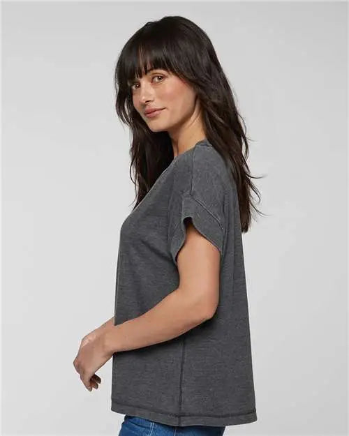 Lat 3502l Women’s Relaxed Vintage Wash Tee - 3502 - Washed Black