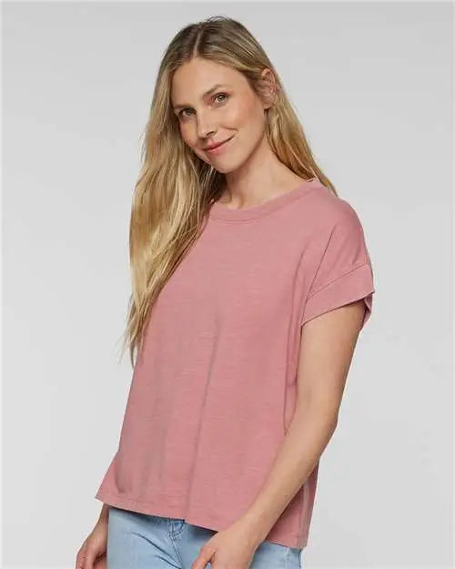 Lat 3502l Women’s Relaxed Vintage Wash Tee - 3502 - Washed Mauvelous