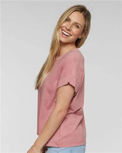Lat 3502l Women’s Relaxed Vintage Wash Tee - 3502 - Washed Mauvelous