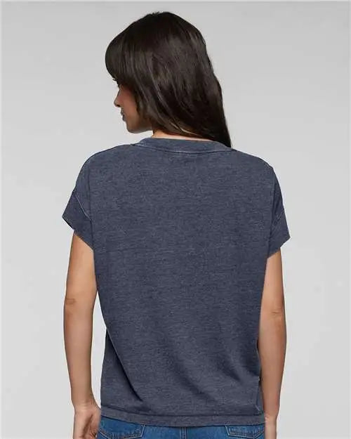 Lat 3502l Women’s Relaxed Vintage Wash Tee - 3502 - Washed Navy