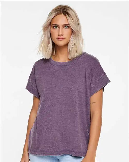 Lat 3502l Women’s Relaxed Vintage Wash Tee - 3502 - Washed Plum