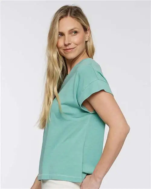 Lat 3502l Women’s Relaxed Vintage Wash Tee - 3502 - Washed Saltwater