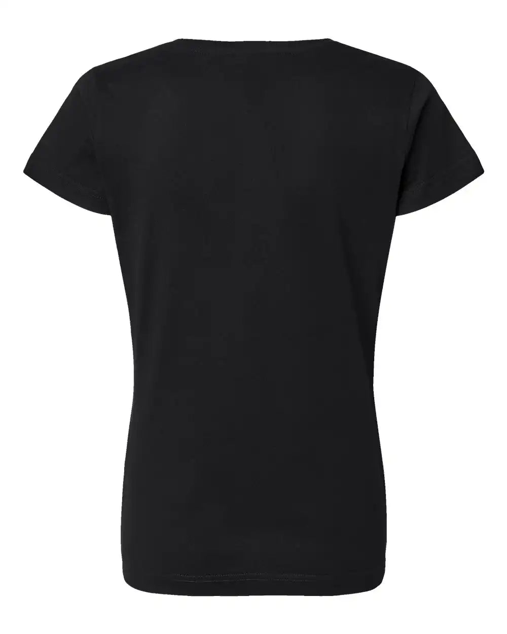 Lat 3507 Women’s Fine Jersey V-neck Tee - Black - Xs