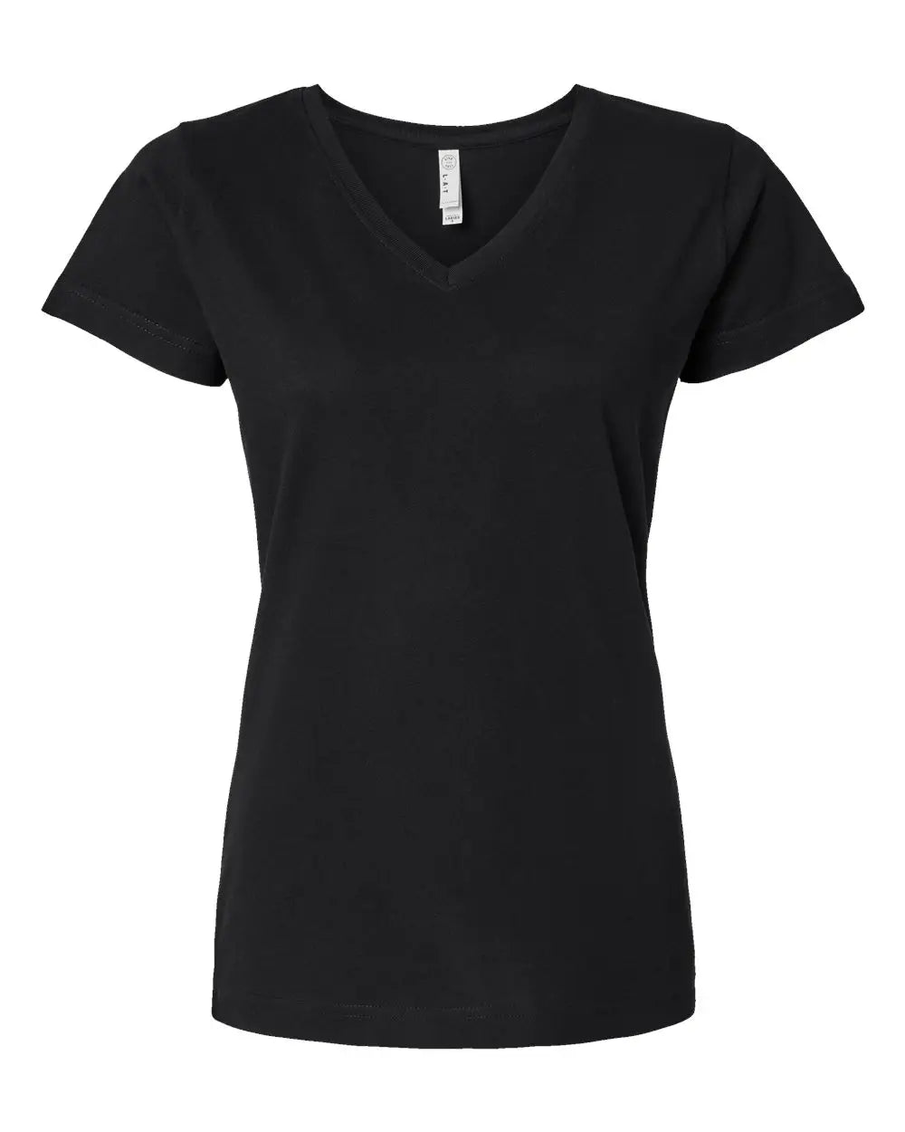 Lat 3507 Women’s Fine Jersey V-neck Tee - Black