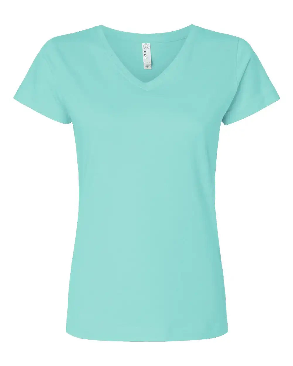Lat 3507 Women’s Fine Jersey V-neck Tee - Chill - Xs