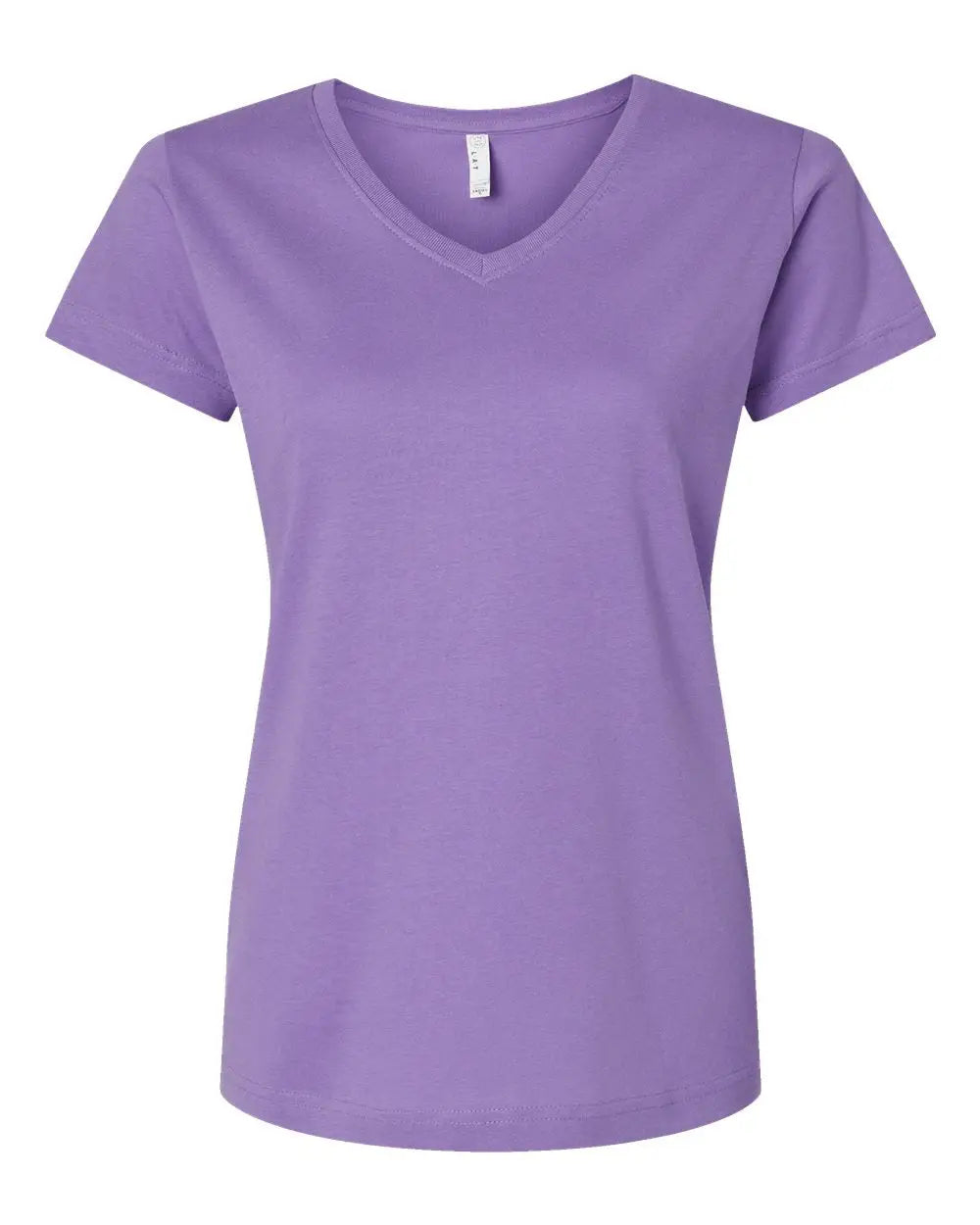 Lat 3507 Women’s Fine Jersey V-neck Tee - Lavender - Purple / Xs