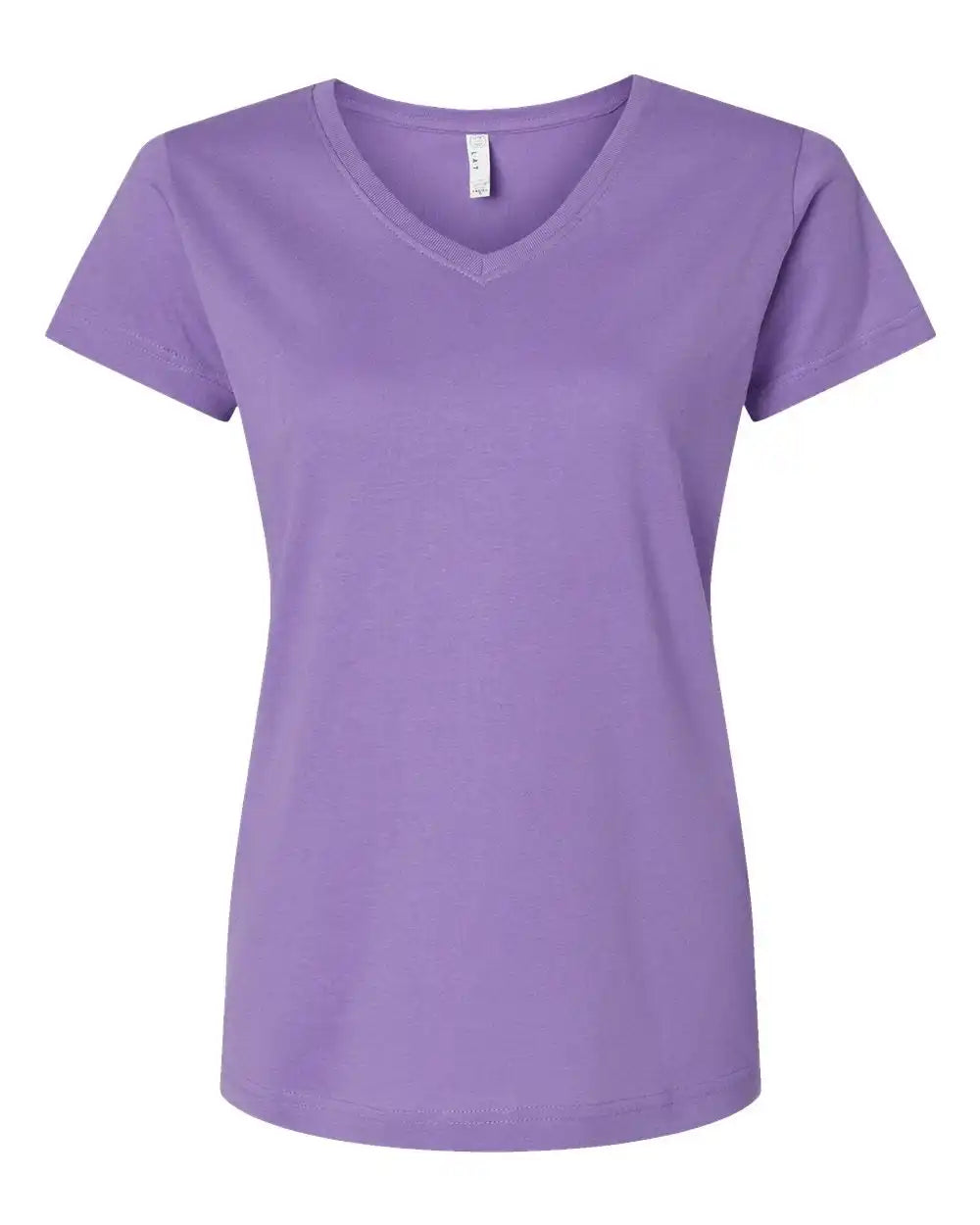 Lat 3507 Women’s Fine Jersey V-neck Tee - Lavender - Xs