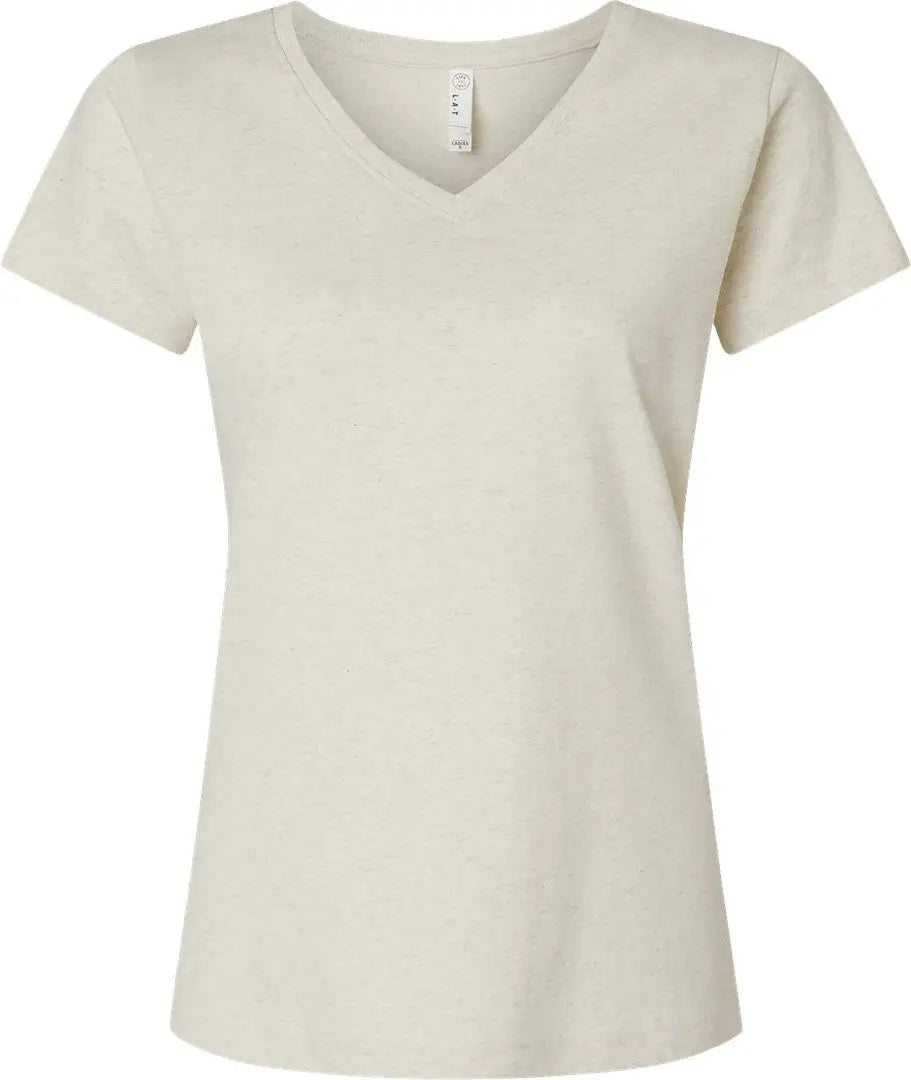 Lat 3507 Women’s Fine Jersey V-neck Tee - Natural Heather