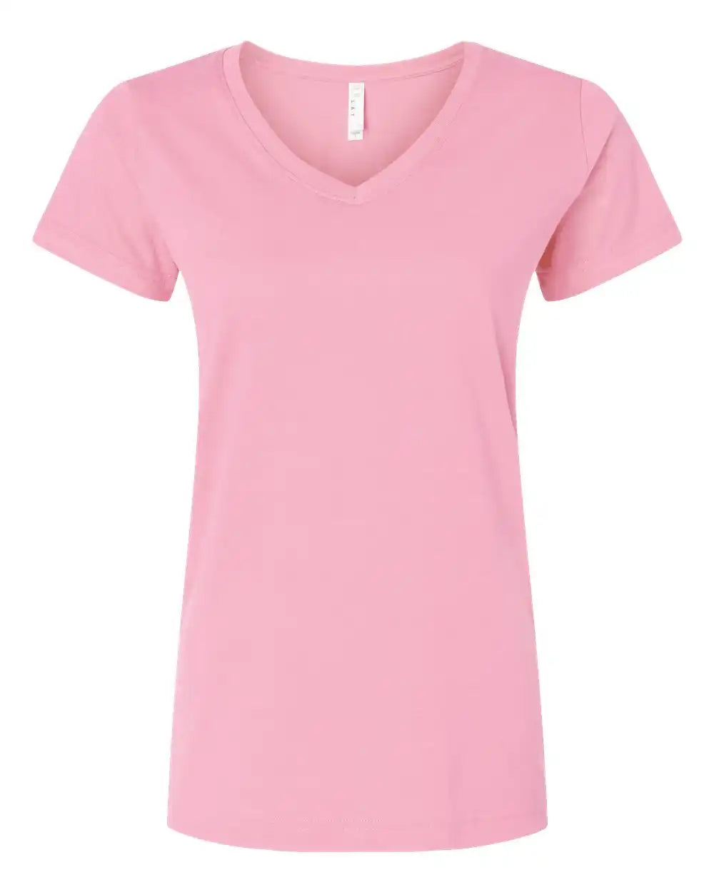 Lat 3507 Women’s Fine Jersey V-neck Tee - Pink - Xs