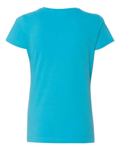 Lat 3507 Women’s v Neck Fine Jersey Tee Aqua