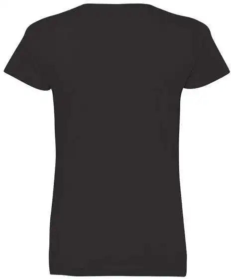 Lat 3507 Women’s v Neck Fine Jersey Tee Black
