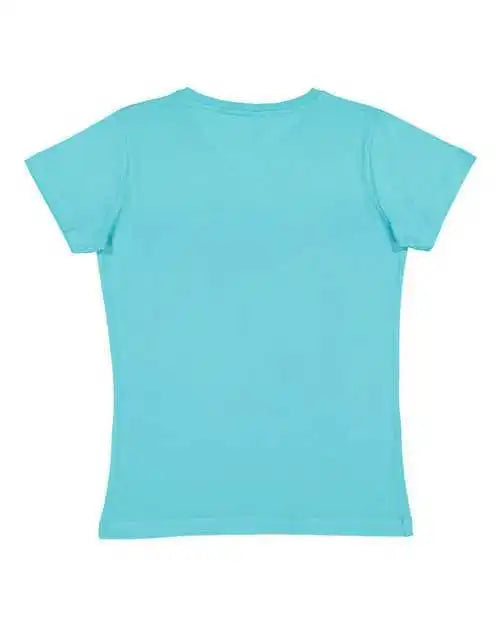 Lat 3507 Women’s V-neck Fine Jersey Tee - Caribbean