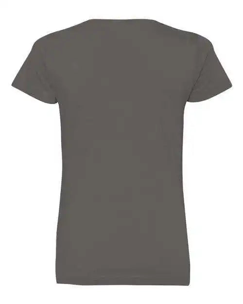 Lat 3507 Women’s V-neck Fine Jersey Tee - Charcoal