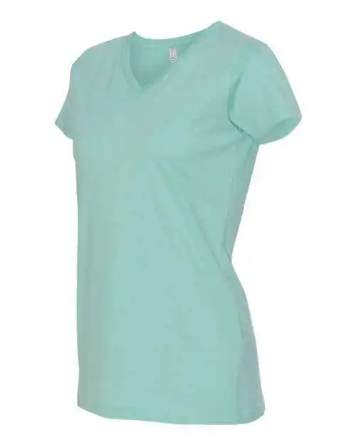Lat 3507 Women’s v Neck Fine Jersey Tee Chill