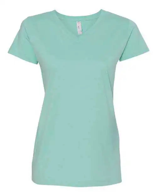 Lat 3507 Women’s v Neck Fine Jersey Tee Chill