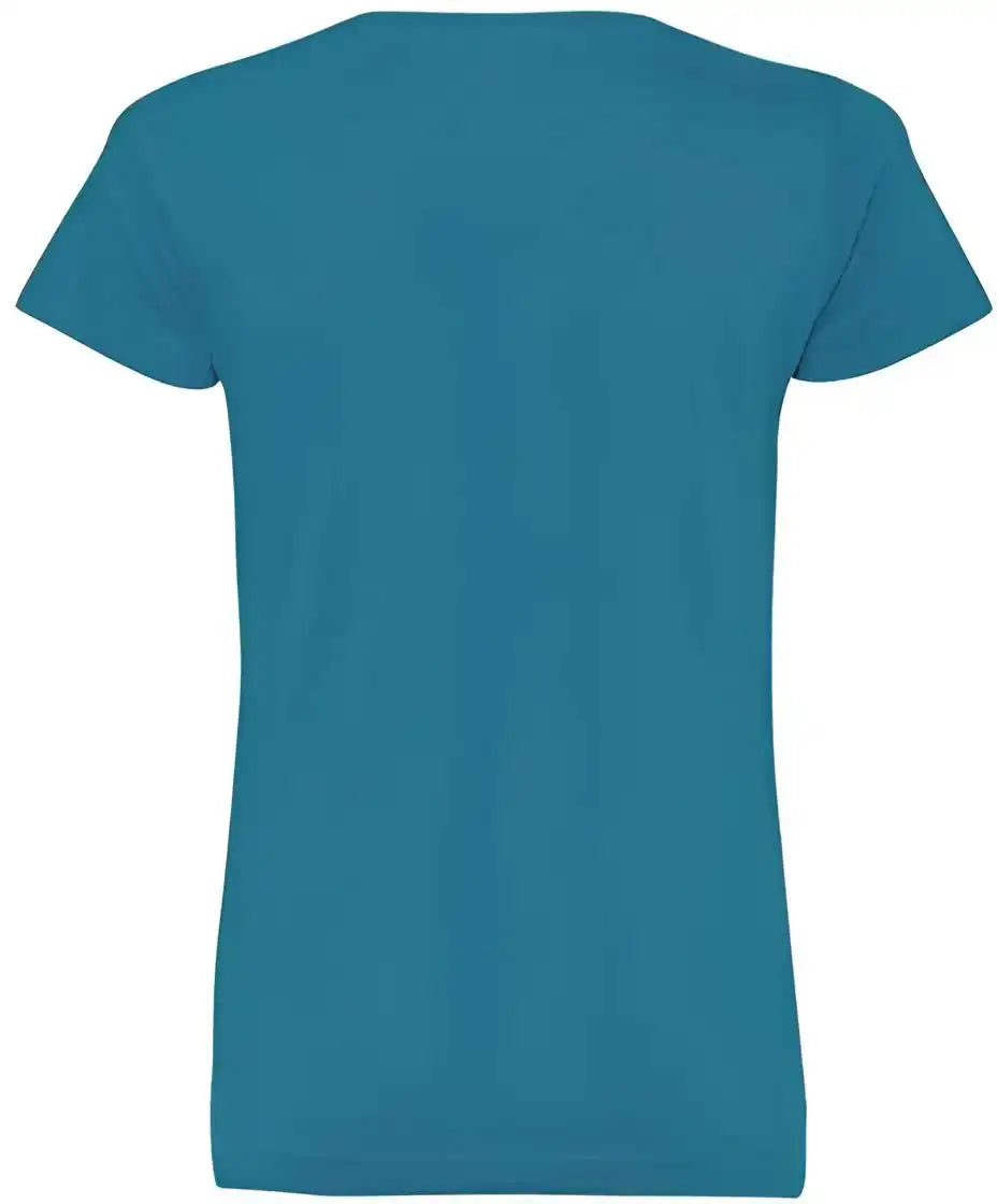 Lat 3507 Women’s v Neck Fine Jersey Tee Cobalt