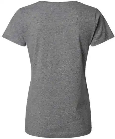 Lat 3507 Women’s V-neck Fine Jersey Tee - Granite Heather