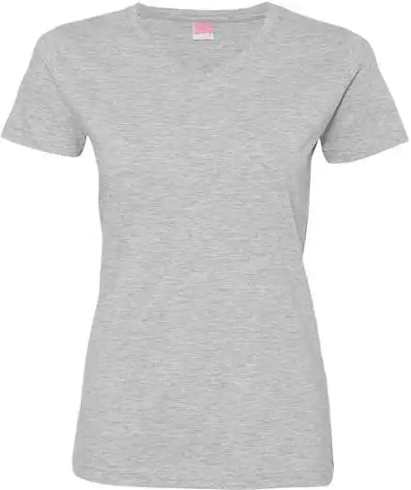Lat 3507 Women’s v Neck Fine Jersey Tee Heather