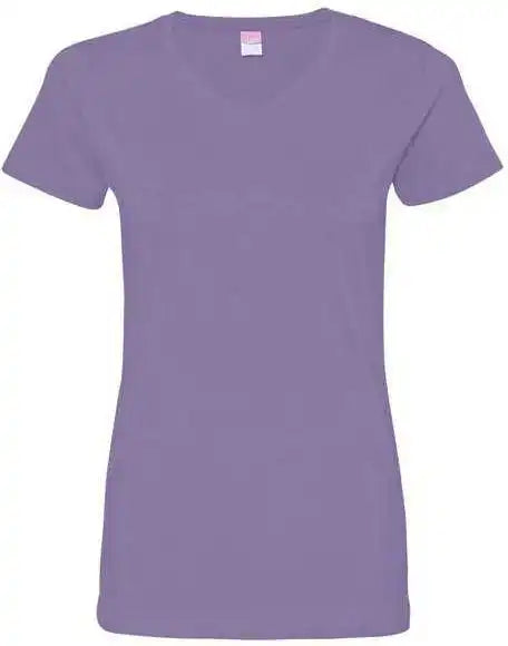 Lat 3507 Women’s v Neck Fine Jersey Tee Lavender
