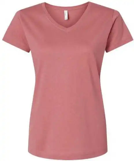 Lat 3507 Women’s v Neck Fine Jersey Tee Mauvelous