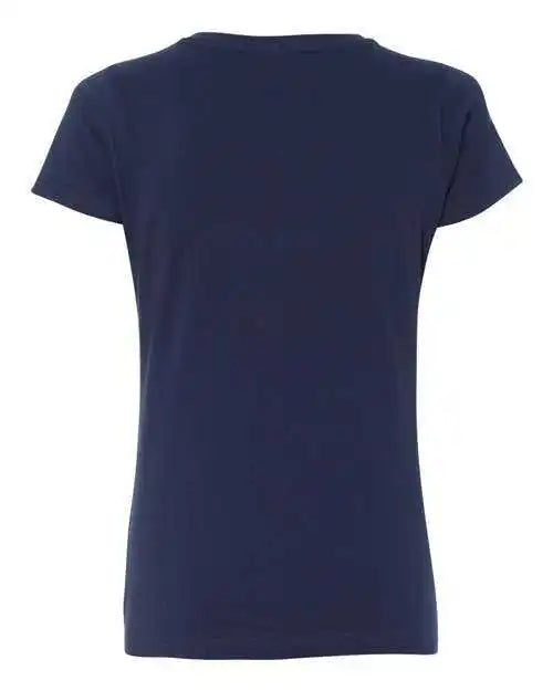 Lat 3507 Women’s v Neck Fine Jersey Tee Navy