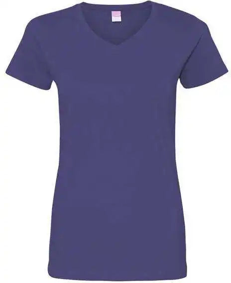 Lat 3507 Women’s v Neck Fine Jersey Tee Purple