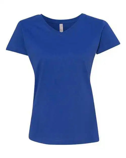 Lat 3507 Women’s V-neck Fine Jersey Tee - Royal