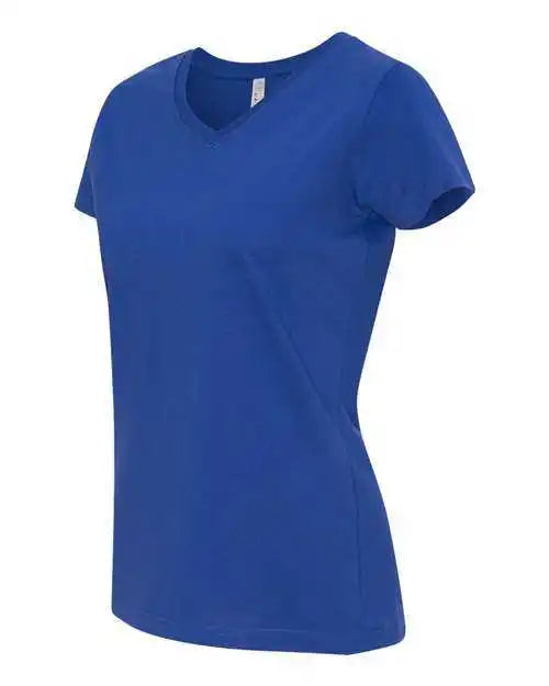 Lat 3507 Women’s V-neck Fine Jersey Tee - Royal