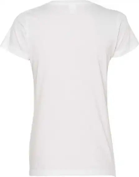 Lat 3507 Women’s V-neck Fine Jersey Tee - White