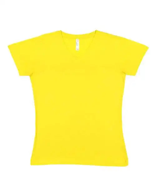 Lat 3507 Women’s v Neck Fine Jersey Tee Yellow