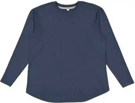 Lat 3508 Ladies’ Relaxed Fine Jersey Long Sleeve Tee Denim