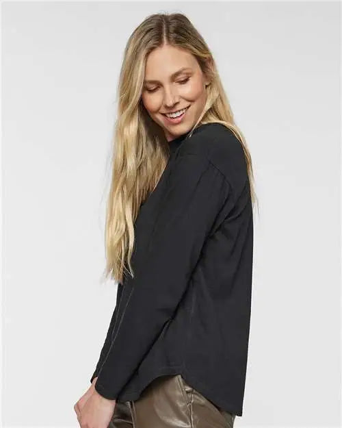 Lat 3508 Women’s Fine Jersey Long Sleeve Tee - Black