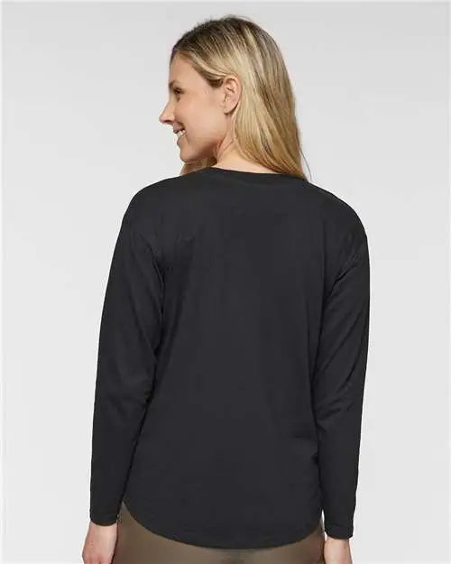 Lat 3508 Women’s Fine Jersey Long Sleeve Tee - Black