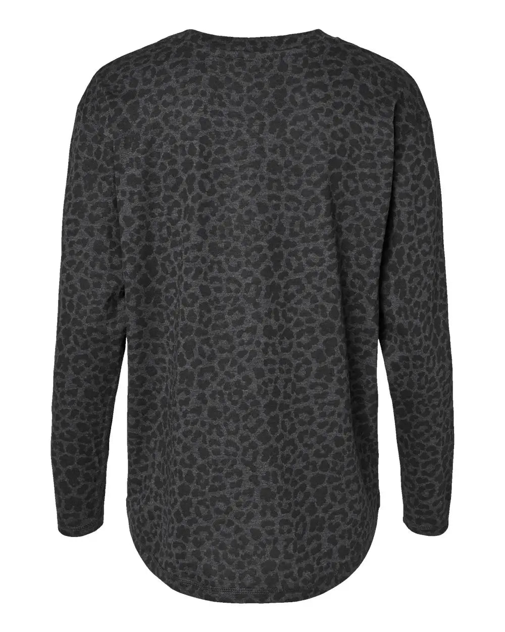 Lat 3508 Women’s Fine Jersey Long Sleeve Tee - Black Leopard