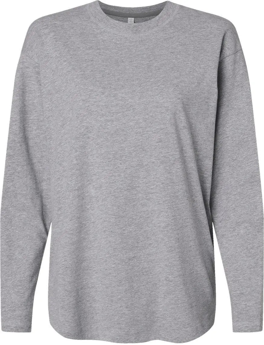 Lat 3508 Women’s Fine Jersey Long Sleeve Tee - Heather - Gray / s