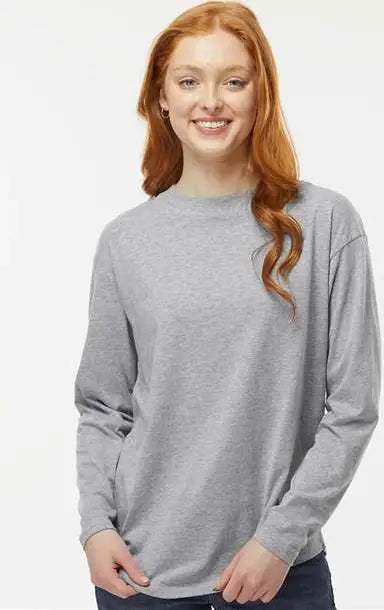 Lat 3508 Women’s Fine Jersey Long Sleeve Tee - Heather