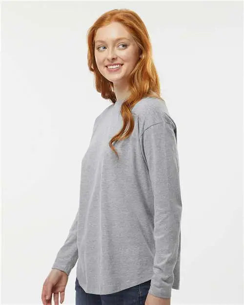 Lat 3508 Women’s Fine Jersey Long Sleeve Tee - Heather