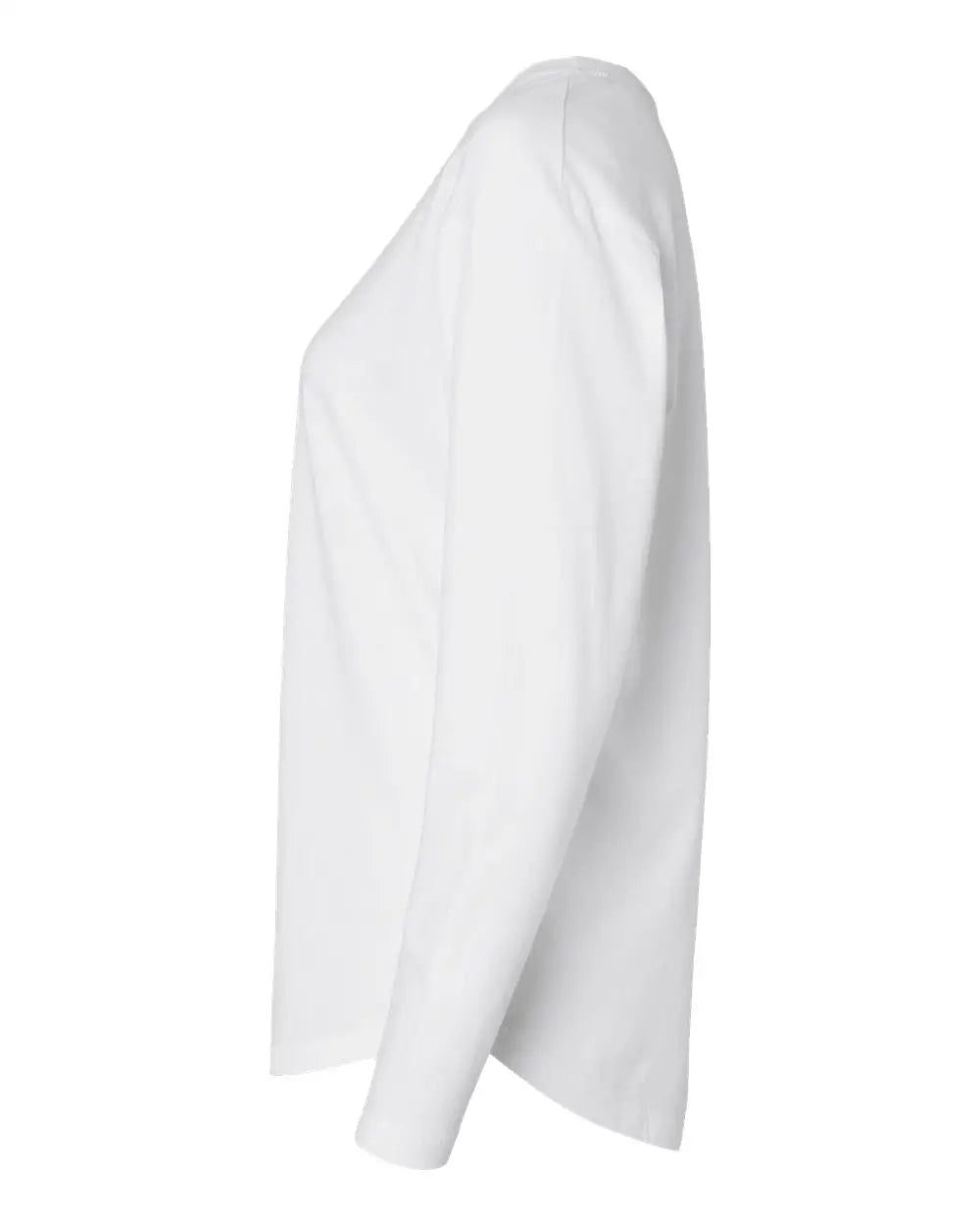 Lat 3508 Women’s Fine Jersey Long Sleeve Tee - White